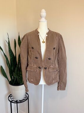 Free People | Double-Breasted Mauve Cotton Blazer
